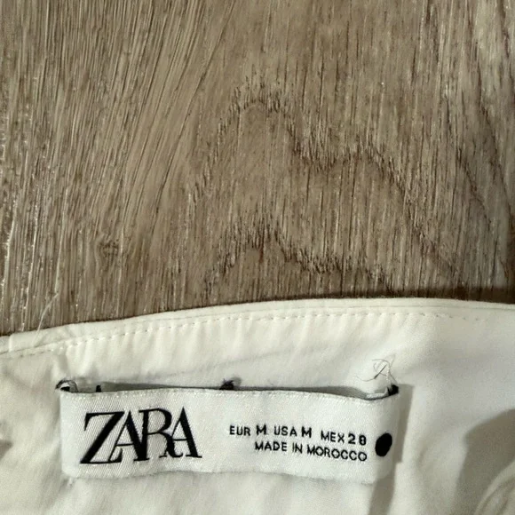 Zara Off Shoulder Ruffle Top White Bell Sleeve Size M - Picture 7 of 7